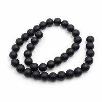 gefrostete Perlen aus Onyx in schwarz 10mm ein Strang mit...