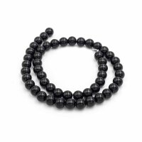 glänzende Perlen aus Onyx in schwarz 8mm ein Strang...