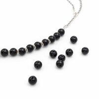 glänzende Perlen aus Onyx in schwarz 8mm ein Strang 50 Stück 