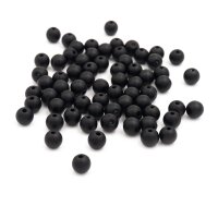 gefrostete Perlen aus Onyx in schwarz 6mm ein Strang mit 68 Perlen