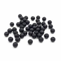 gefrostete Onyx Perlen in schwarz 8mm ein Strang mit 50 Stück