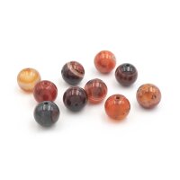 Perlen aus Achat in Rot- und Brauntönen 10 mm 10...