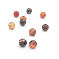 Perlen aus Achat in Rot- und Brauntönen 10 mm 10 Stück