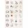 weiße runde Sticker 1 bis 24 mit Lettering Motiven ein Bogen