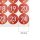 rote runde Sticker 1 bis 24 mit dezentem Motiv ein Bogen