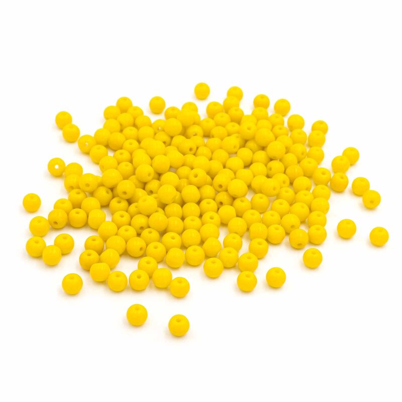 kleine Glasperlen opak in gelb 4mm 200 Stück