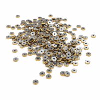Heishi Perlen aus synthetischem Hämatit in goldfarben 4 mm 1 Strang ca 400 Stück