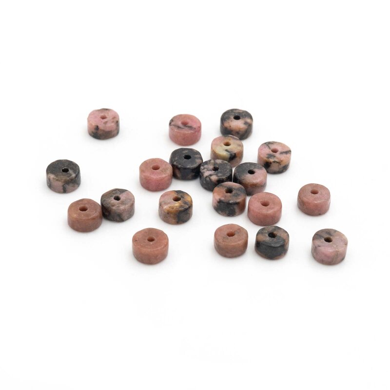 Heishi Perlen aus Rhodonit 4mm 20 Stück