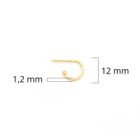 Halbcreolen 12mm aus Edelstahl mit IP-Beschichtung in goldfarben 4 Stück