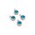 Geburtsstein Anhänger aus Edelstahl mit Strassstein in blau 4 Stück