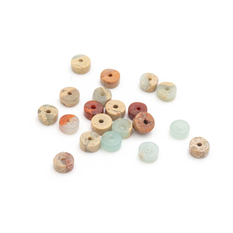 Heishi Perlen aus Jaspis in Naturtönen 4 mm 20 Stück