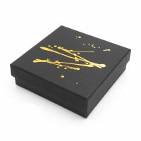 Geschenkbox in schwarz mit goldenen Muster 9x9cm