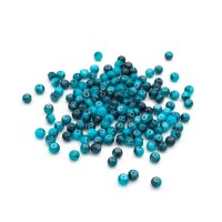  marmorierte Glasperlen in blau-schwarz 4,5mm 1 Strang ca. 200 Stück