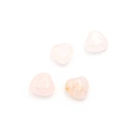 Perlen aus Rosenquarz in Herzform 10mm 4 Stück
