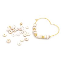 Heishi Perlen aus Muscheln in naturfarben 5x2mm 1 Strang ca. 190 Stück