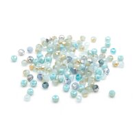 Glasschliffperlen als Rondelle in maritimen Farben 3x2mm 1 Strang ca. 170 Perlen