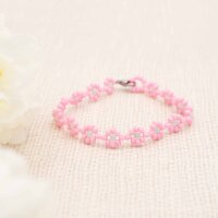 seidenmatte Rocailles Perlen in rosa 3 mm 20 Gramm