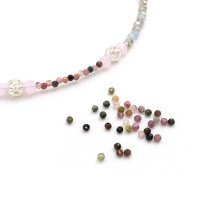 facettierte Perlen aus natürlichem Turmalin 2 mm ca. 80 Stück