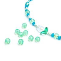 Perlen aus Opalite 6 mm in seegrün 50 Stück