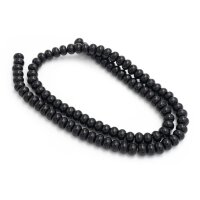 Perlen als Rondelle aus synthetischem Onyx in schwarz 6x4...