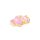 Teddybär Anhänger aus Resin in rosa mit 14K Goldbeschichtung und Strasssteinen 24 mm