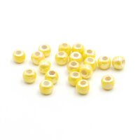 Handgemachte Porzellanperlen in gelb glasiert 7x6 mm 20...