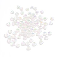 Acrylperlen als Herz mit Holo-Effekt 9 mm 50 Stück