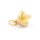 Pilzanhänger aus Messing 12 mm mit 18K Goldbeschichtung und rosa emaillierten Punkten