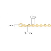 goldfarbene Halskette aus 304 Edelstahl mit Ionenplattierung 60 cm