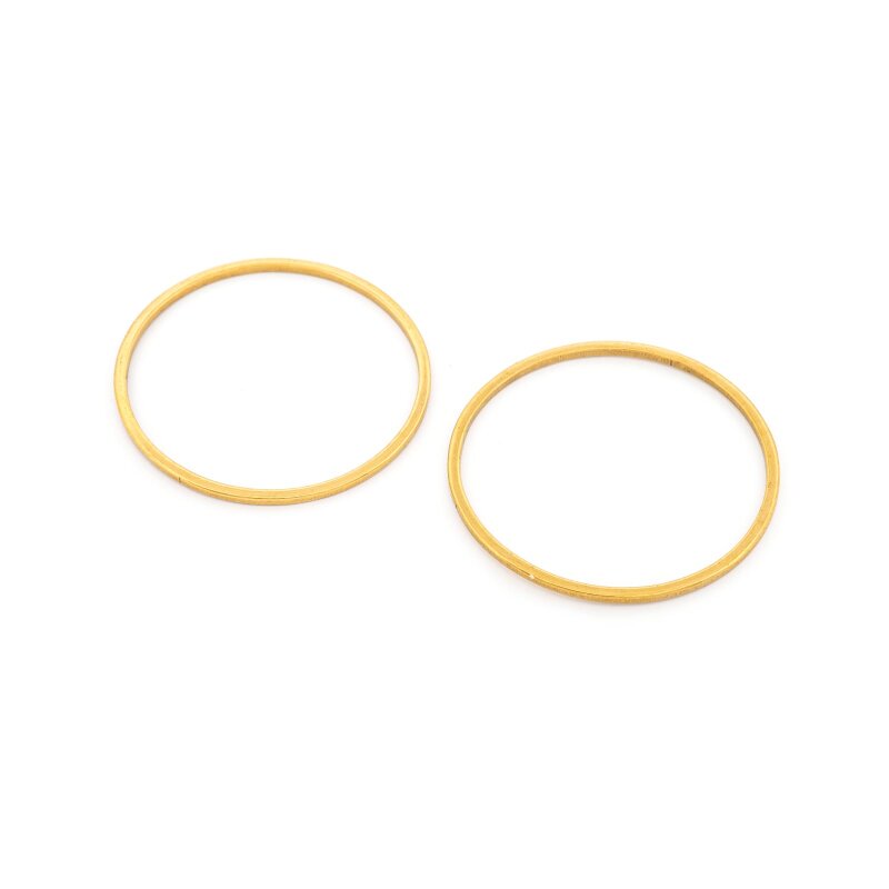 Verbinder als Ring aus 304 Edelstahl in goldfarben Ionenplattiert 25 mm 2 Stück