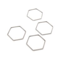 Verbinder als Hexagon 20 x 23 mm aus Edelstahl 4 Stück