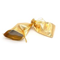 Metallic Geschenksäckchen goldfarben 12x9 cm 6...