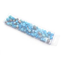 Lampwork-Perlen in Blautönen mit verschiedenen Formen und Größen Set 145 Stück
