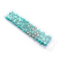 türkise Lampwork-Perlen in verschiedenen Formen und Größen Set 145 Stück