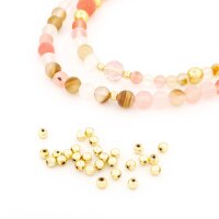 Hämatit Perlen goldfarben galvanisiert 3 mm 1 Strang ca. 130 Stück