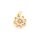Zirkonia Anhänger als Blume aus Messing mit 18K Goldbeschichtung 14 mm