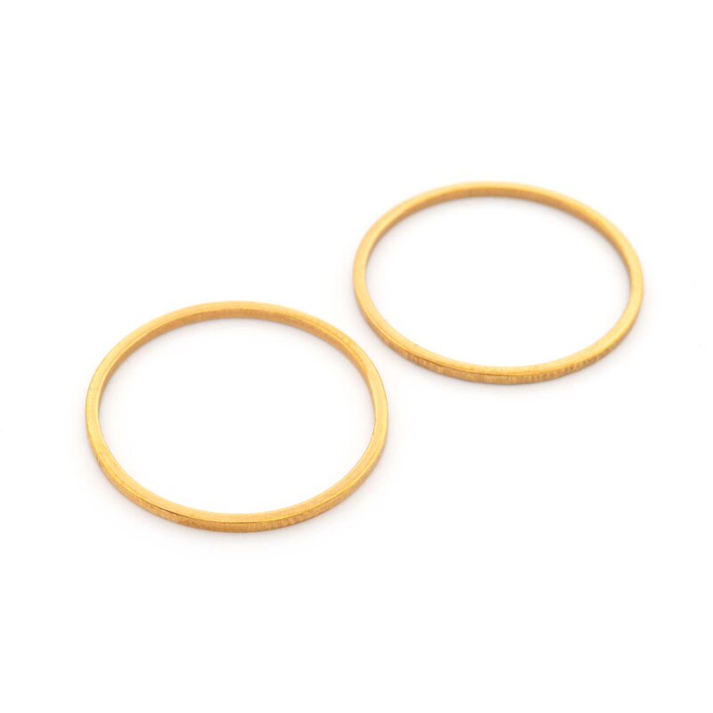 Verbinder als Ring 20 mm aus 304 Edelstahl in Goldfarben Ionenplattiert 2 Stück