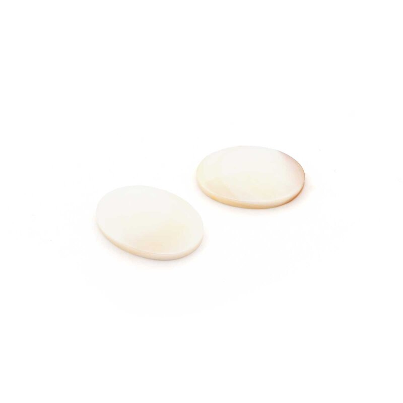 ovale Cabochons aus Perlmutt in Weiß 18 x 13 mm 2 Stück