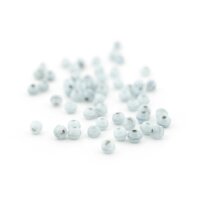 handgefertigte Rocailles Perlen 3 mm aus gefärbtem Glas in Azurblau 10 Gramm