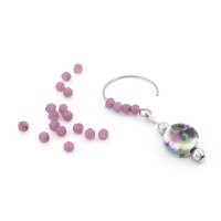 handgefertigte Rocailles Perlen 3 mm aus gefärbtem Glas in Pflaume 10 Gramm