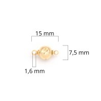 Schraubverschluss als Perle 7,5 mm aus Messing mit langanhaltender 24K Goldbeschichtung 2 Stück