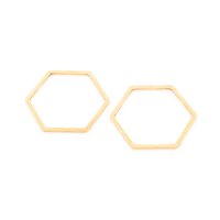 Verbinder als Hexagon 20 x 23 mm aus 304 Edelstahl in Goldfarben beschichtet 2 Stück