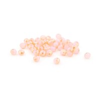 galvanisierte Glasschliffperlen 4 x 3 mm mit Farbverlauf in Rosa und Nougat 1 Strang mit 120 Perlen