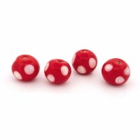 handgemachte Lampwork-Perlen ca. 12 mm in Rot mit...