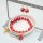 handgemachte Lampwork-Perlen ca. 12 mm in Rot mit weißen Punkten 4 Stück