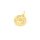 Motivanhänger 12 mm aus Messing mit 18K Goldbeschichtung und gefassten Zirkonias 1 Stück