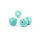 handgemachte Lampwork-Perlen ca. 10 mm in Blau mit weißen Punkten 4 Stück