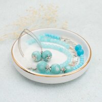 opake Glasschliffperlen als Rondelle 4 x3 mm in Eisblau 1 Strang mit ca. 130 Perlen