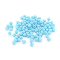 opake Glasschliffperlen als Rondelle 4 x3 mm in Eisblau 1 Strang mit ca. 130 Perlen