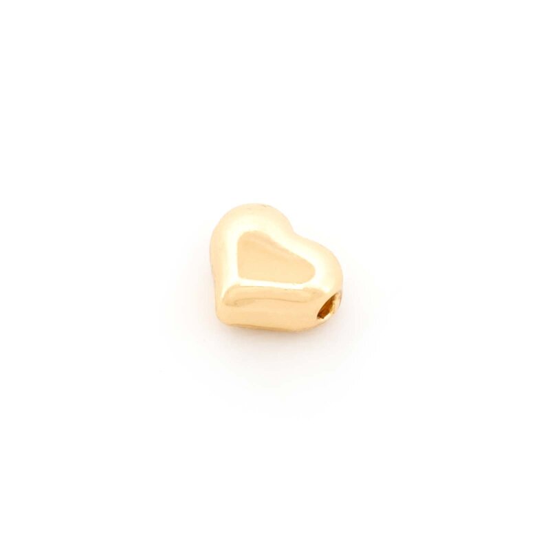 Perle als Herz 11 mm aus 304 Edelstahl mit 18K Goldbeschichtung